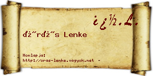 Órás Lenke névjegykártya